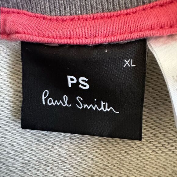 PS PAUL SMITH Sweatshirt Mens XL Grey Zebra Logo Pullover Sweater Preppy - Picture 2 of 7